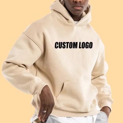 China Custom streetwear men hoodie white cotton anti-pilling hoodie OEM high quality heavy stringless custom logo for sale