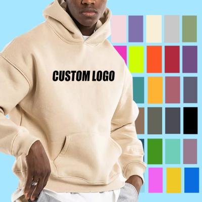 China Custom Oversized 100% Heavyweight Hoodies Thick 500 GSM Anti-pilling Pullover Logo Hooded Plus Size Men Heavy Cotton for sale