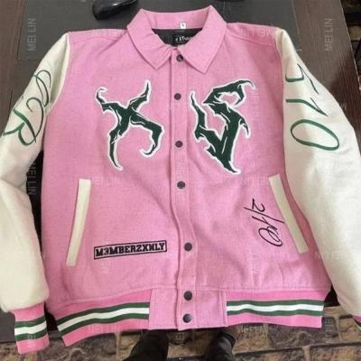 China Custom Wholesale OEM Spring Wool Winter School College Men's Jackets Reversible Coat Fleece Bomber Baseball Varsity Jacket Men for sale