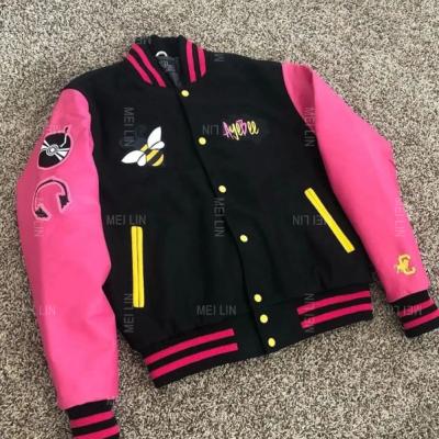 China Reversible Custom Made High Quality Men's Baseball Jacket Letter Patch Chenille Embroidery Quilted Jacket for sale