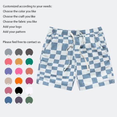 China New Custom Casual Anti-wrinkle Mens Grid Sweat Shorts Jogger 100% Cotton Unisex Shorts for sale