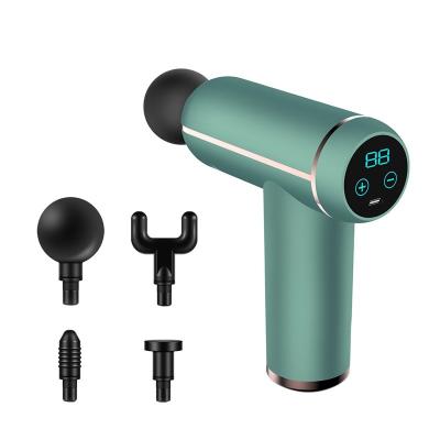 China Portable Type Professional Deep Massage Gun 32 Speed ​​4 Heads Massage Gun USB Gun Mini Body Vibration Massager Carrying Case Cloth Percussion Muscle Massager vs for sale