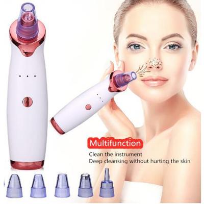 China Electric Vacuum Extractor Body Pore Remover Blackhead Skin Blackhead Remover Facial Vacuum With 5 Different Sucker Heads for sale