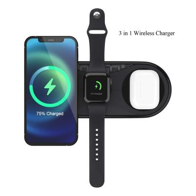 China PASSIONATE Universal Phone Charger 3 in 1 15W Qi Wireless Charging Pad for sale