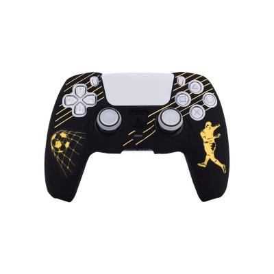 China Easy Installation Colorful Silicone Anti-sweat Controller Skin Sleeve Cover Non-slip Football Case For Ps5 Gamepad Controller Pad Two Grips for sale