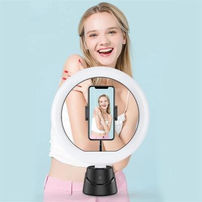 China Mini Auto Face Tracking Photography Stabilizer Smart Light 26cm 360 Degree Rotation Fill Led Ring Light For Youtube Tiktok Live for sale