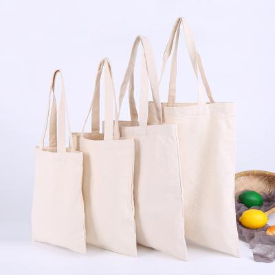 China Custom Print Logo Reusable Shopping Bags Plain White Blank Canvas Folding Cotton Tote Bag for sale