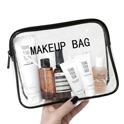 China Plastic Cosmetic Wash Bag Professional Customize Print Logo Women Make Up Zipper Bags Travel Makeup Storage Bag TPU Transparent Clear PVC Cosmetic Bags for sale