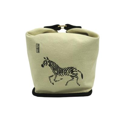 China ISO9001 Factory Style Creative Fashion Square Preppy Closed Canvas Cosmetic Bag for sale