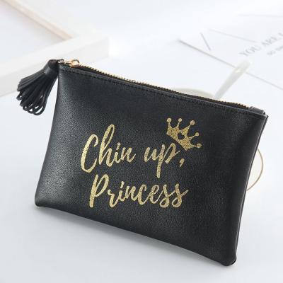 China Small Girl Leather Cosmetic Lipstick Organizer Eco PU Bag PU Leather Cosmetic Bags Zipper Pouch for sale