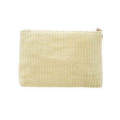 China Japan Style Customized Female Pocket Straw Cosmetic Bag Women Ladies Eco-friendly Makeup Paper Bag for sale