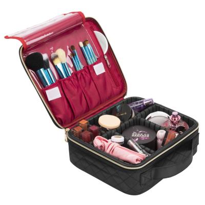 China High Quality Clean Cosmetic Makeup Lash Train Logo Case Toiletry Bag Case Travel Makeup Organizer Train for sale