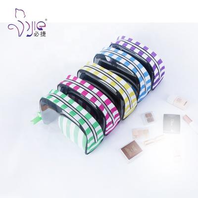 China Mini Sisters Wash Cosmetic Bag Waterproof Custom Zipper Logo Stripe Small Transparent Transparent Clear Travel TPU for sale