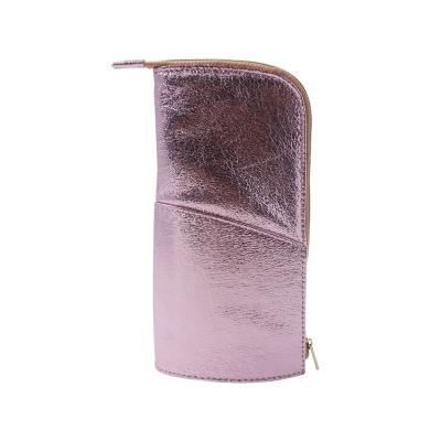 China Custom Eco-friendly Leather Makeup Case PU Makeup Pouch Women Plain Brushes PU Pouch Fashion Leather Cosmetic Beauty Pouch Makeup Case for sale