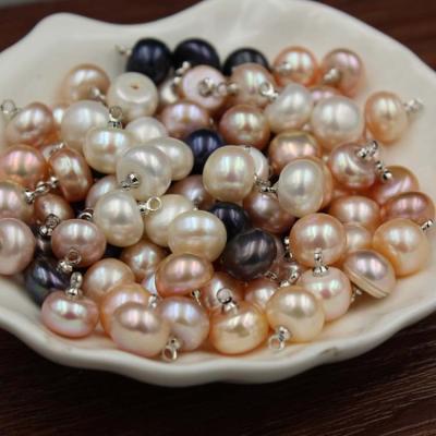 China Fashionable Manufacturers Point Pearl Buttons Natural Freshwater Pearl Buttons 10mm Loose Freshwater Pearl Studs Beads for sale