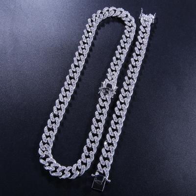 China FASHIONABLE Europe and the United States paragraph zircon necklace for men and Cuba women lovers contracted CubanChain hip hop necklace for sale