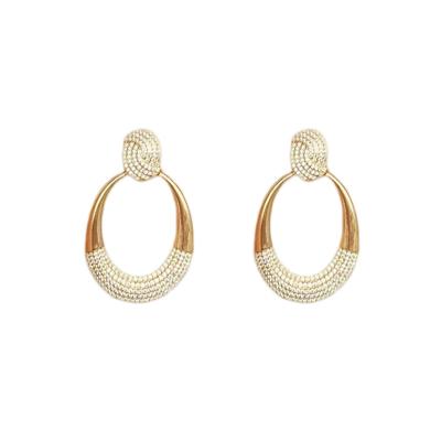 China FASHIONABLE 925 Needle French Design Sense Circle Zircon Silver Advanced Earrings Customized Gold Plated Stud Earrings for sale