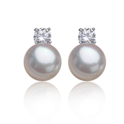 China OEM FASHIONABLE ODM 925 Sterling Silver White Pearl Stud Earrings Stud Earring Earring Display Stand for sale