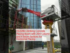 HG32Bb Climbing Concrete Placing Boom with 20m Column and 4 Boom Sections for Horizontal Placing