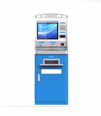 China Customized LED Lights Self Service Kiosk with Integrated Disorder Card Issuance System and Credit Card Capability for sale