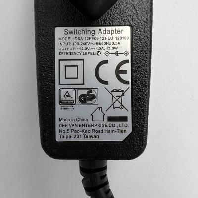 China Electrical Appliances 12V 1A EU Switch Adapter FOR CE Provide SAFETY LICENSE for sale