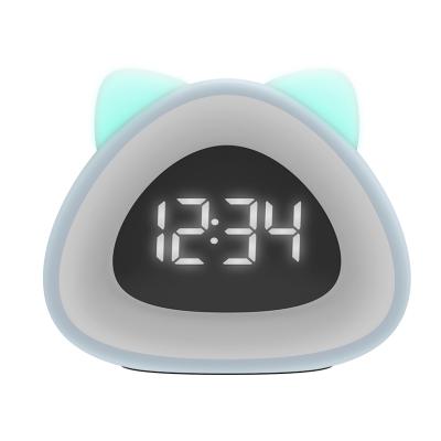 China Pretty Calendars Digital Table Clock Gray Led Display Digital Alarm Clock for sale