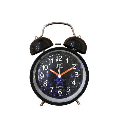 China Bosheng BRIEF Vintage Retro Farmhouse Metal Letter Double Bell Twin Alarm Clock for sale