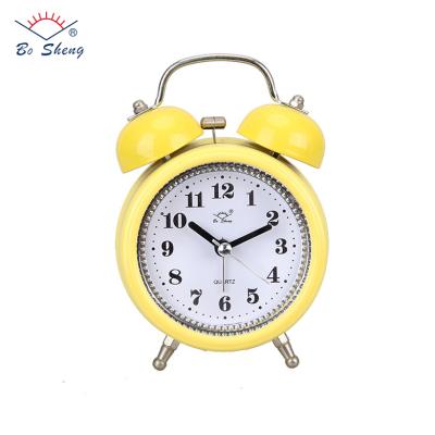 China Antique Style Round Bells Alarm Clock Metal Twin Desk Alarm Clock for sale