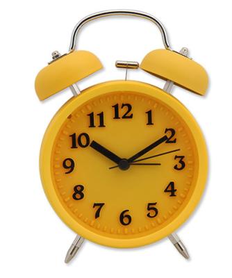 China GH2865 Style Antique Yellow Round Shape Diy Clock Mini Travel Alarm Clock for sale