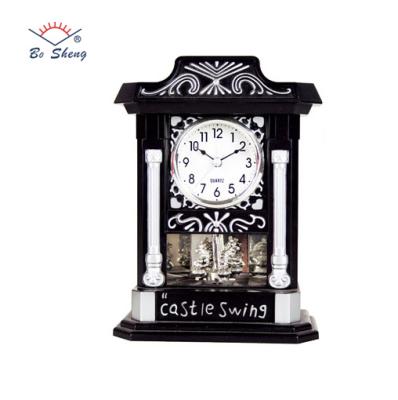 China Vintage Style Melody Antique Table Clock Plastic Clock for sale