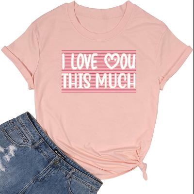 China Breathable Good Quality Black Pink OEs Customized Scoop Neck Sublimation Fashion Screen Printed T Shirt Mothers Day T-Shirts for sale