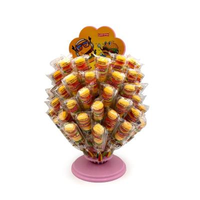 China Normal wholesale custom hot sale private label jelly lollipop halal burger shape sweet candy for sale