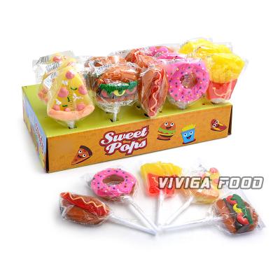 China Low Sugar Hard Candy Lollipop Family Lollipop Burger Lollipop Burger Pops for sale