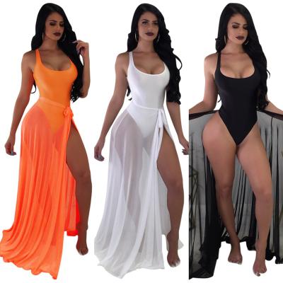 China Breathable Ready To Ship OEM ODM WA8596 Hot Selling Solid One Piece Beachwear With Cover for sale