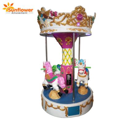 China hot selling mini carousel coin operated kiddie rides New Outdoor Cheap Merry-Go-Around Mini carousel for sale