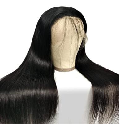 China Straight 100% Raw Virgin Brazilian Hair 13*4 Lace Front Wig Preplucked Bleached Straight Knots Hair Lace Wig for sale