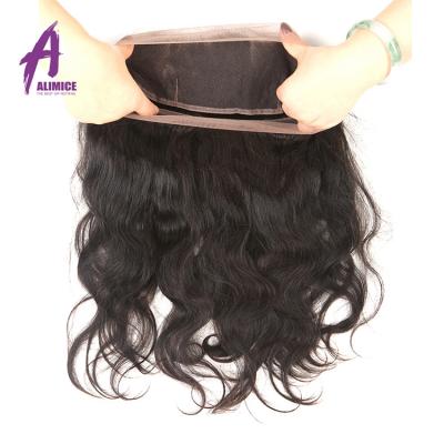 China Wholesale 360 ​​Brazilian Virgin Human Hair High Back 10A Pure Original Natural Brazilian Hair Real Human Hair Lace Frontal Closure For Black Women for sale