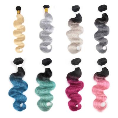 China Body Wave Brazilian Cuticle Aligned Raw Virgin Hair Braiding 100% Cheap Ombre Hair Extensions, Ombre Hair Bundles Weaves for sale