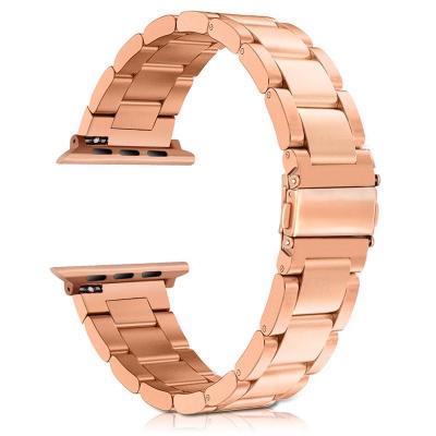 China Stainless Steel Stainless Steel Watch Bands For Apple Watch 1/2/3/4 Strap Link Bracelet 38mm 42mm 40mm Classic Lock 44mm With Adapter for sale