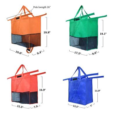 China Haiphisi Handled Trolley Bags-4 Reusable Package Grocery Cart Bags Non Woven Mesh Bag for sale