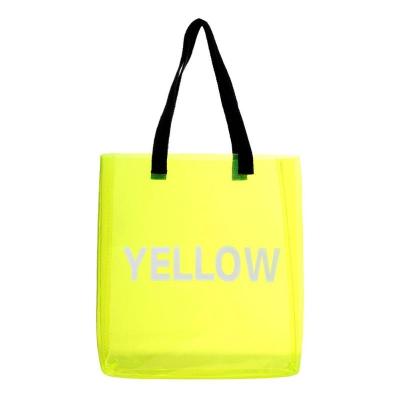 China PVC Clear Handled Tote Bags Women Candy Jelly Transparent Beach Bags Large Women Summer Transparent Casual Shopping Bags for sale