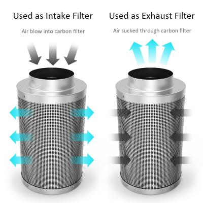 China Hydroponics Silver Size Activated Carbon Ventilation 38mm 6inch 600mm Customized Filter for sale