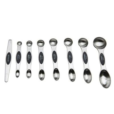 China Stainless Steel Double End Magnet Stocked Measuring Cups and Doser Set for sale