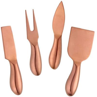 China Sustainable Stainless Steel Cheese Knife Rose Gold Cheese Knife Cheese Knife Set of 4 for sale