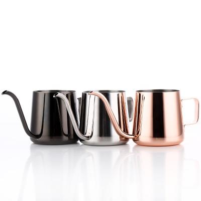 China Amazon Sustainable Hot Selling Stainless Steel Rose Gold Long Pourer Square Handle Milk Frothing Pitcher for sale