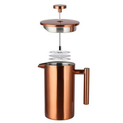 China WITH LID Wholesale 350ml 750ml 800ml 1000ml Stainless Steel Coffee Maker DOUBLE WALL French Press for sale