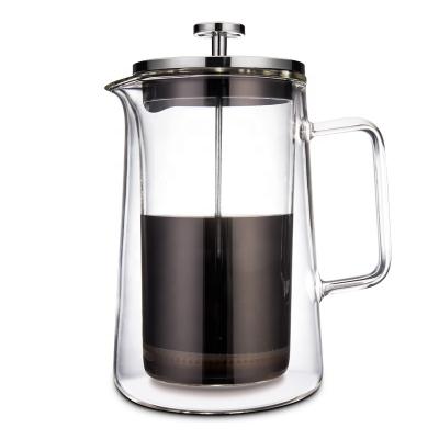 China WITH LID Cone Shape Double Wall Glass French Press for sale