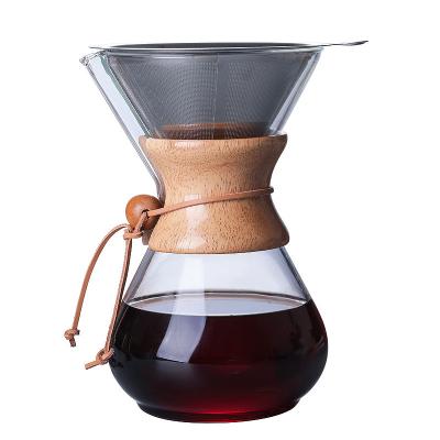 China With Scale Tray 800ml Hand Brewing Coffee Glass Pot With Coffee Dripper Pour Over Coffee Maker for sale