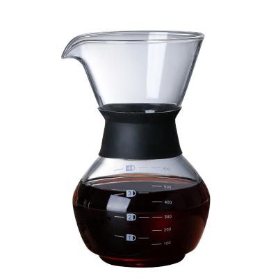 China WITH LID 400ML Glass Hand Drip Pour Over Coffee Maker for sale