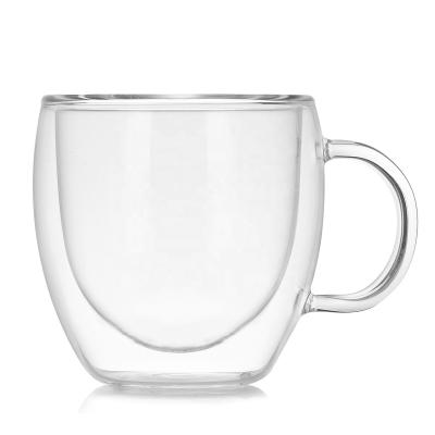 China Hot Selling Double Wall Glass Double Wall Coffee Mug for sale